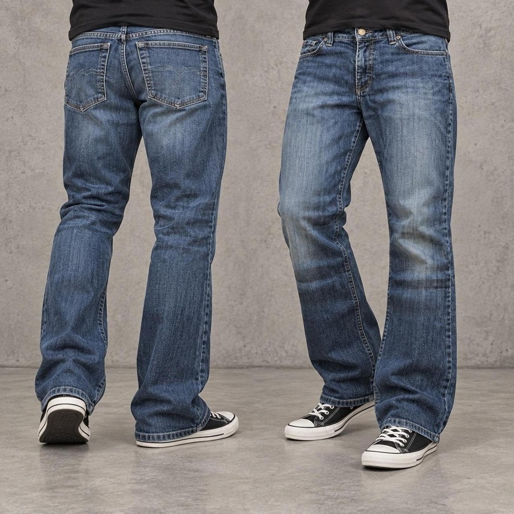 34x30 Faded Blue Straight Bootcut Jeans Y2K 2000s